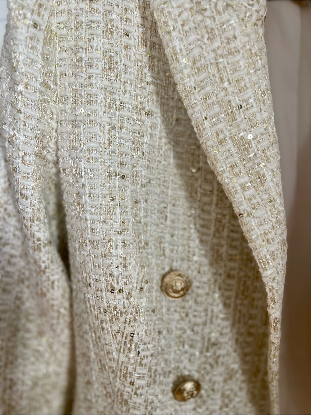’Agence Brooke Ivory Metallic Tweed Double Breasted Blazer 4 - Picture 9 of 9